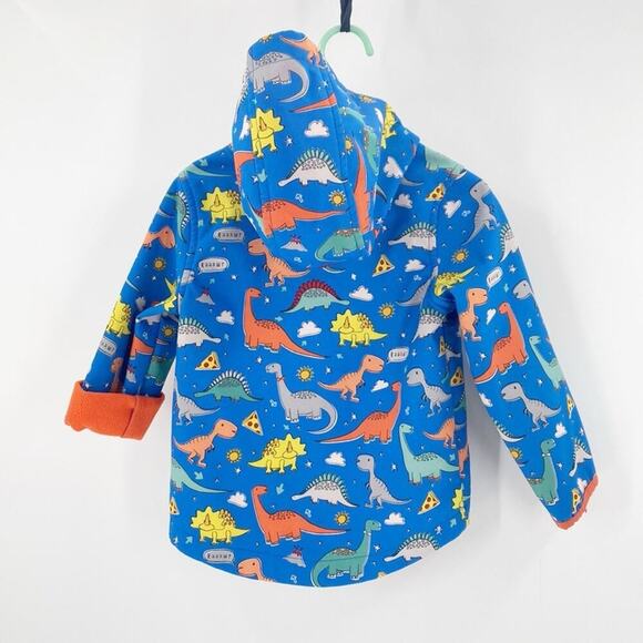 Cat & Jack Dinosaur Pizza hooded full zip Jacket lined novelty print sz 3T blue - Picture 6 of 6